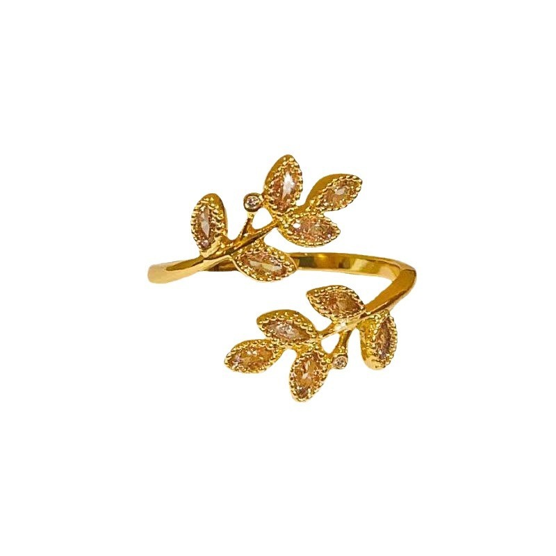 Leaves Open Ring Female Light Luxury Temperament High Sense
