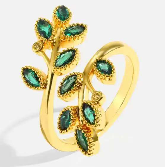 Leaves Open Ring Female Light Luxury Temperament High Sense