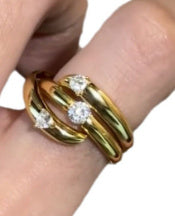 Unique Personality Dual-wear Wide Version Horse Eye Rhinestone Ring Female