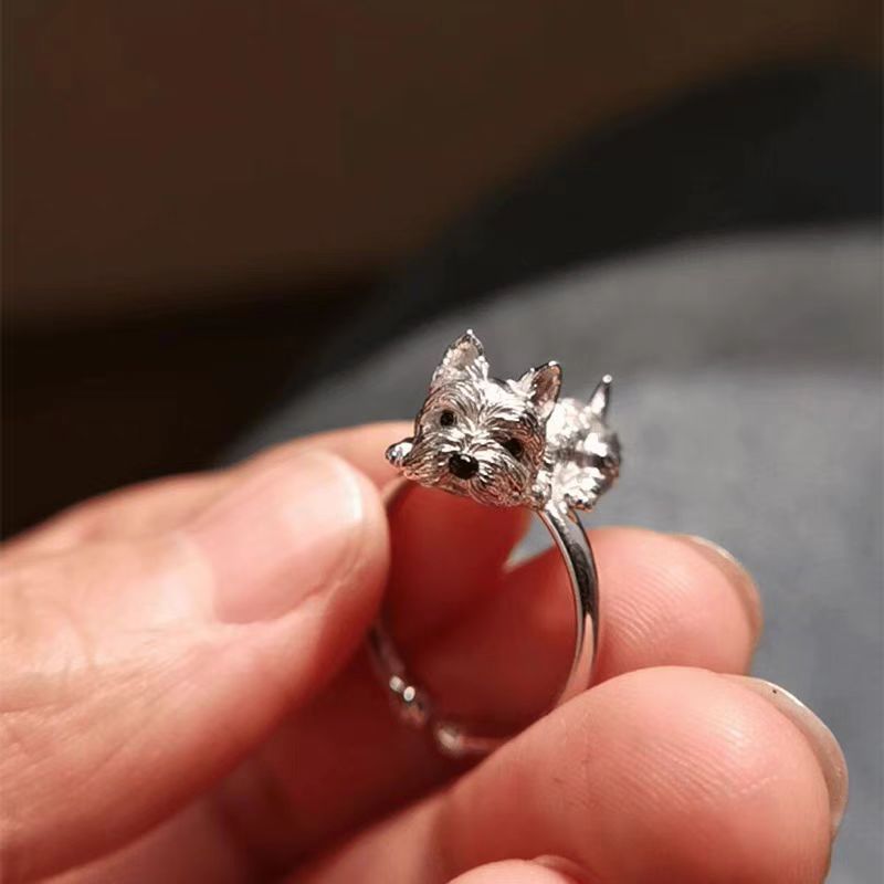 Female Creative Cartoon Puppy Ring