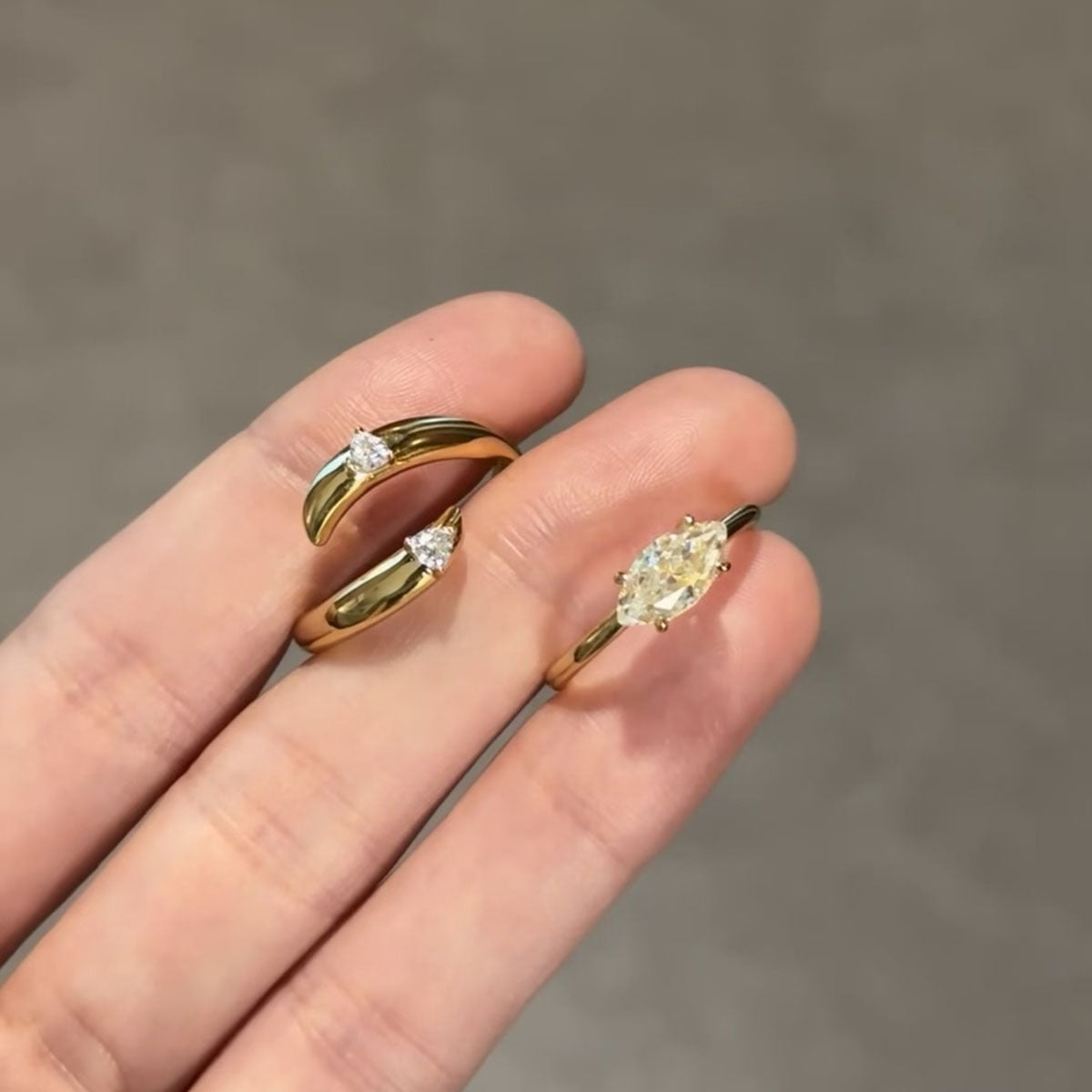 Unique Personality Dual-wear Wide Version Horse Eye Rhinestone Ring Female