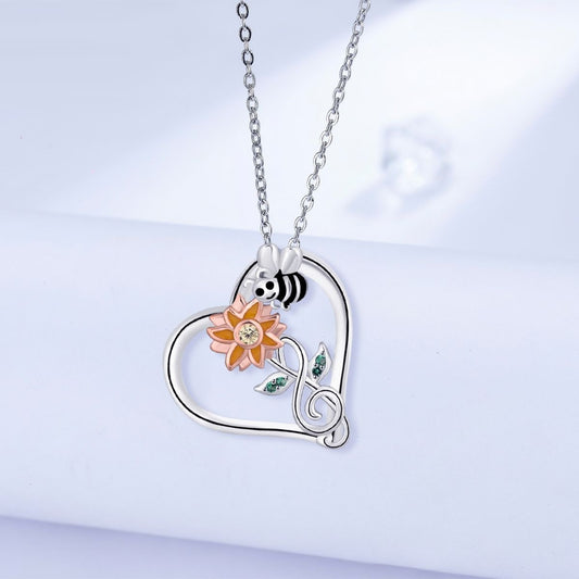 Garden Style Jewelry Bee Style Necklace On Sunflower