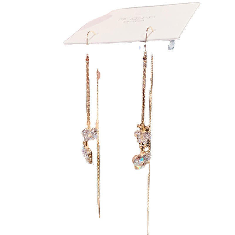South Korea Butterfly Rhinestone Rhinestone Earrings Women