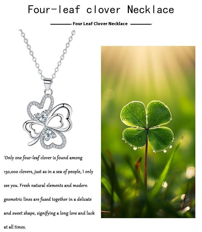 European And American Clover Necklace Female With Hearts