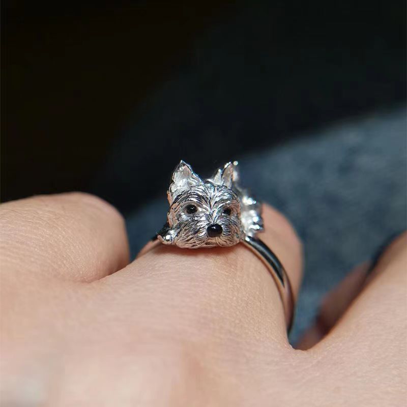 Female Creative Cartoon Puppy Ring