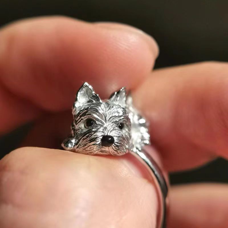 Female Creative Cartoon Puppy Ring