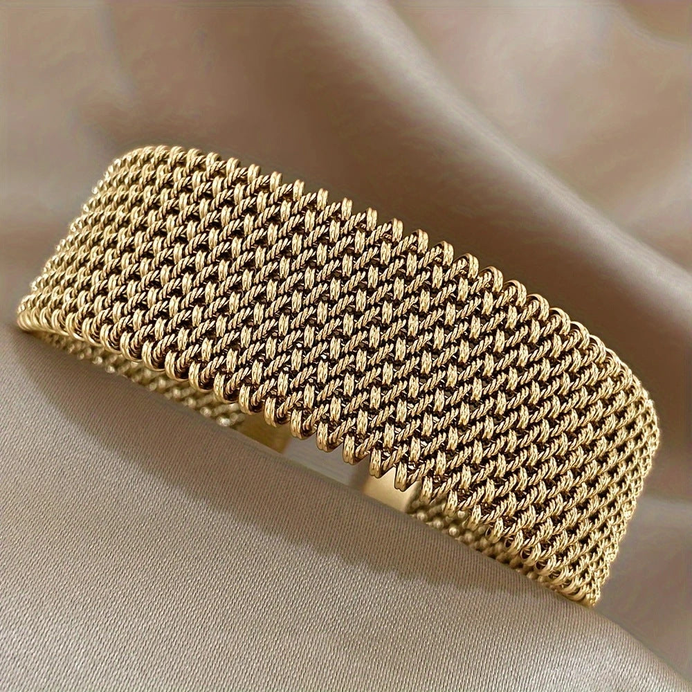Women's Wire Embossed Titanium Steel Bracelet