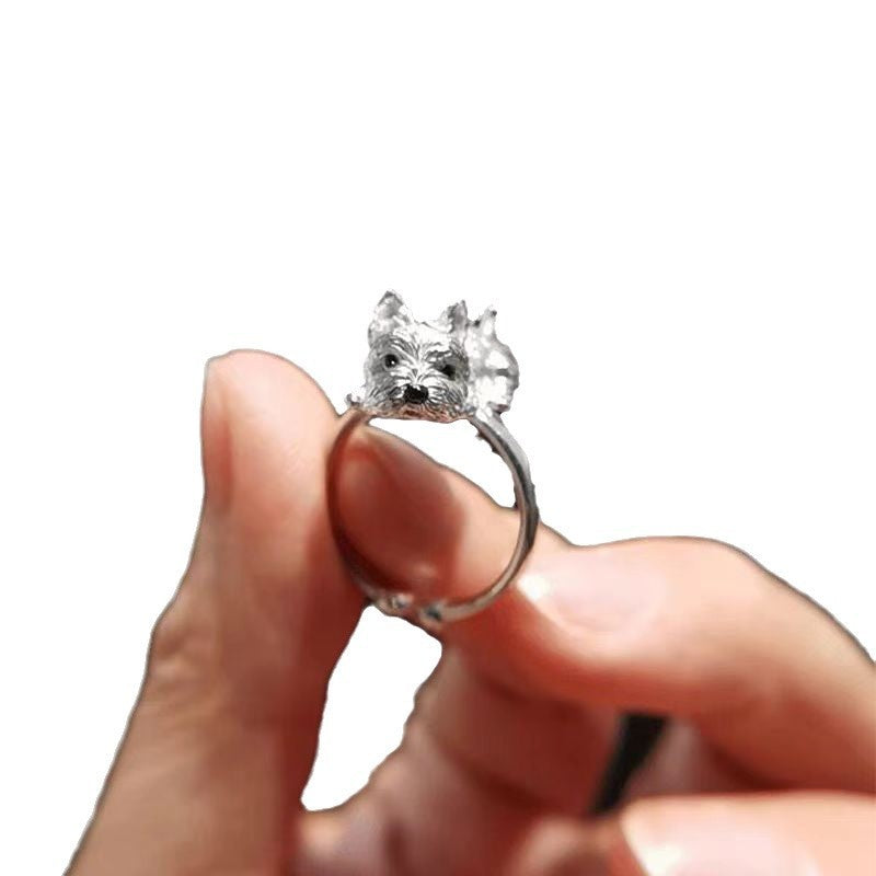 Female Creative Cartoon Puppy Ring
