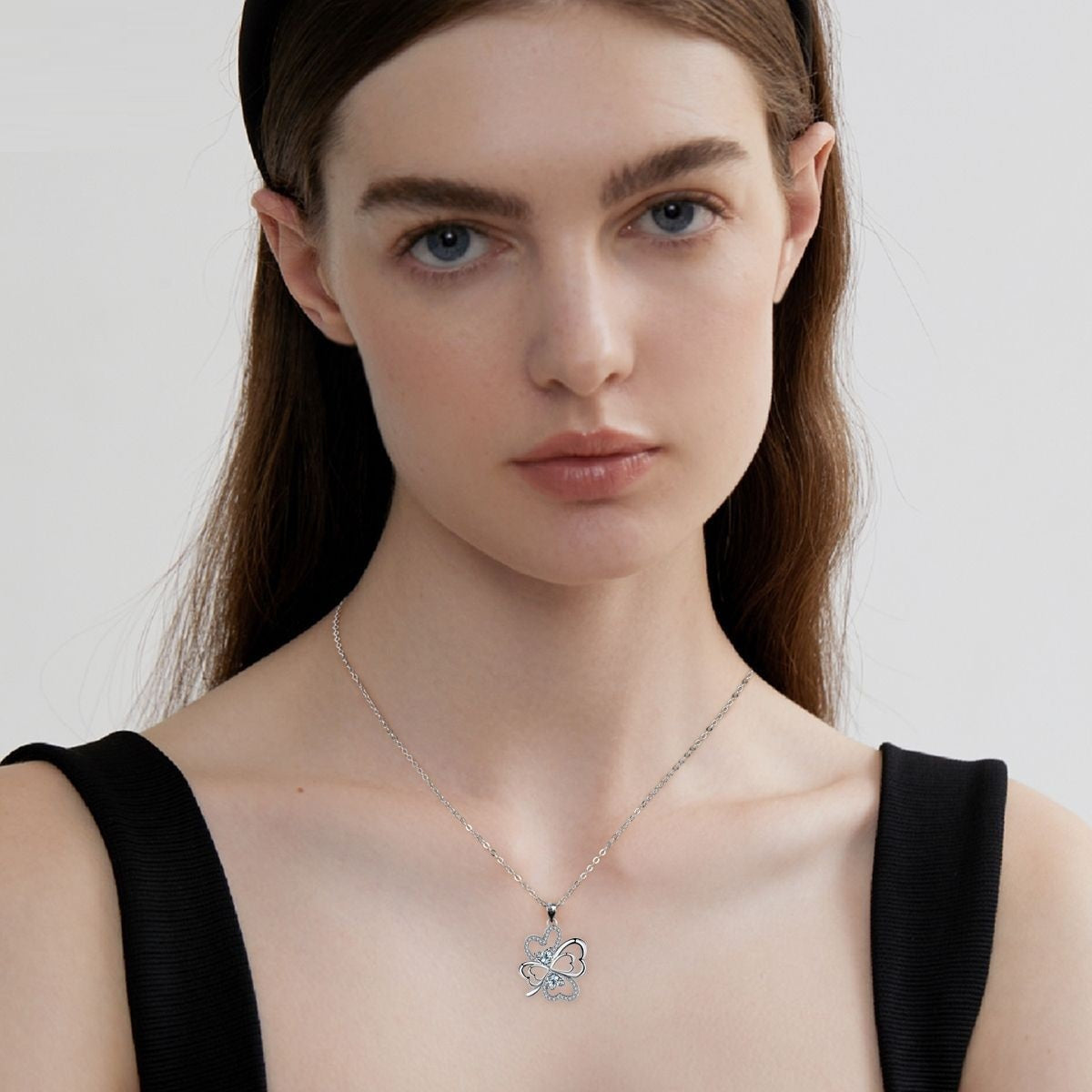 European And American Clover Necklace Female With Hearts