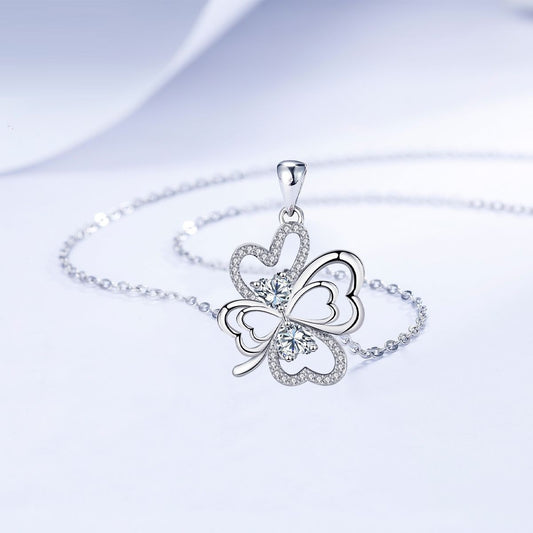 European And American Clover Necklace Female With Hearts