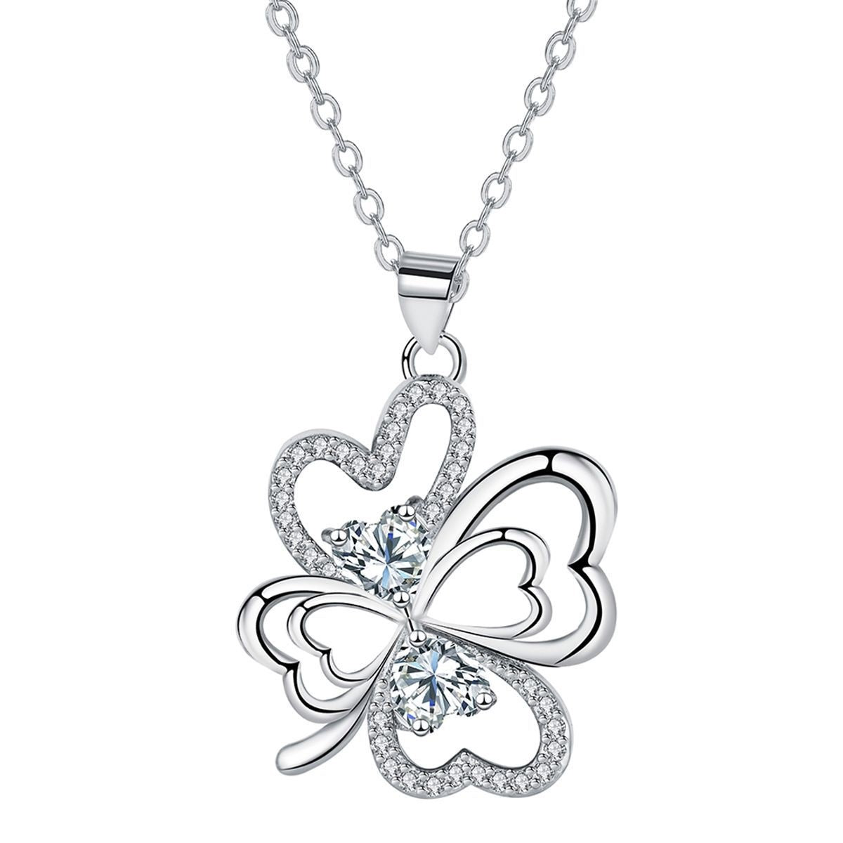 European And American Clover Necklace Female With Hearts