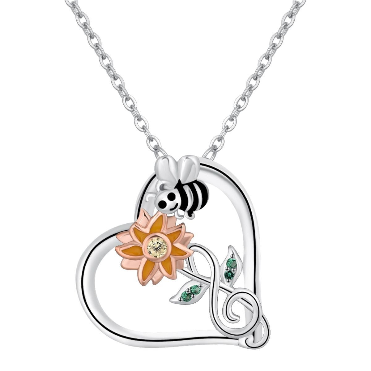 Garden Style Jewelry Bee Style Necklace On Sunflower